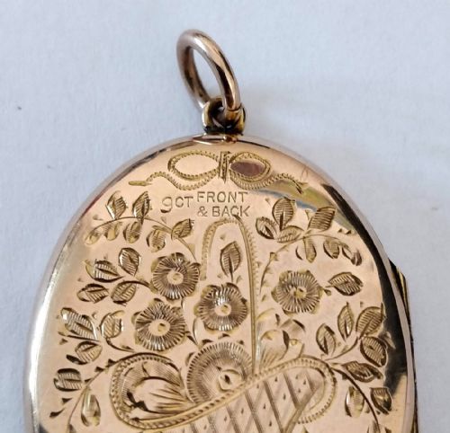 SUPERB VICTORIAN OVAL 9CT BACK AND FRONT LOCKET - ADDITIONAL PHOTO 4