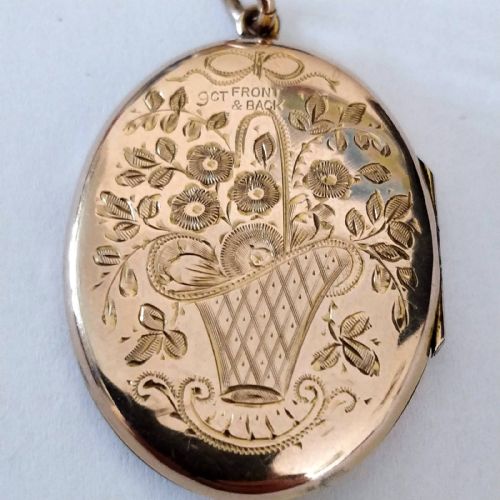 SUPERB VICTORIAN OVAL 9CT BACK AND FRONT LOCKET - ADDITIONAL PHOTO 5