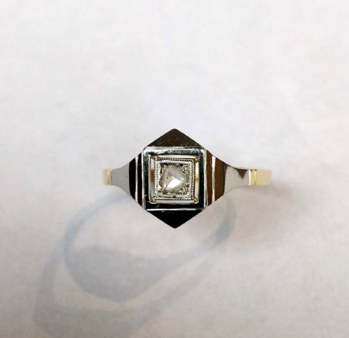 ART DECO DIAMOND 18CT GOLD RING - ADDITIONAL PHOTO 1