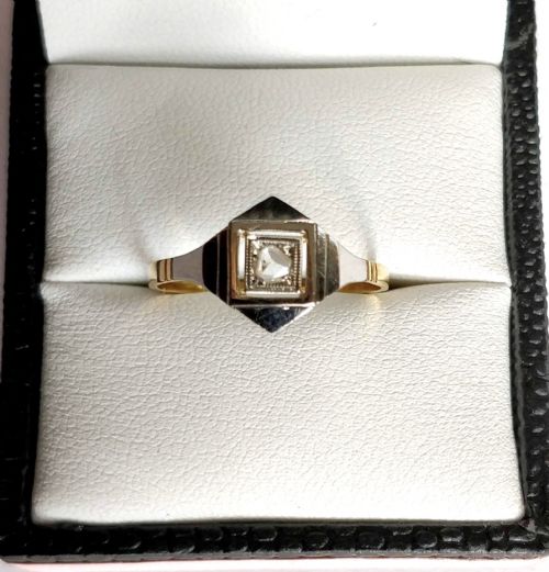 ART DECO DIAMOND 18CT GOLD RING - ADDITIONAL PHOTO 2