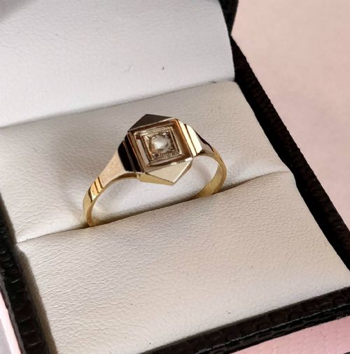 ART DECO DIAMOND 18CT GOLD RING - ADDITIONAL PHOTO 3