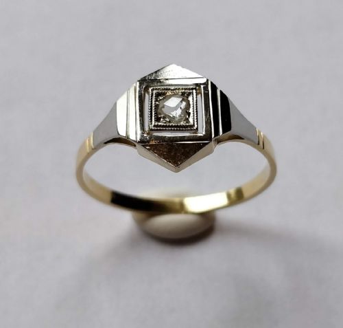 ART DECO DIAMOND 18CT GOLD RING - ADDITIONAL PHOTO 6