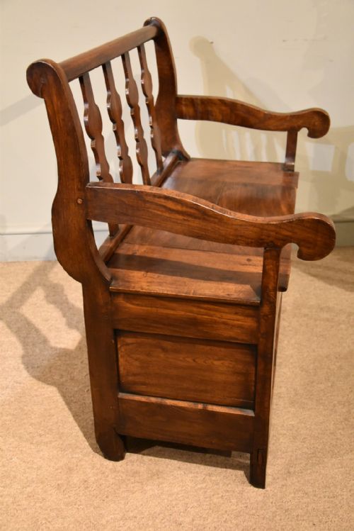 MID 19TH CENTURY FRENCH CHESTNUT BENCH - ADDITIONAL PHOTO 5