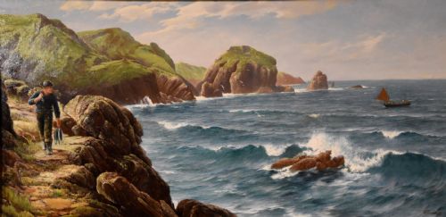 OIL PAINTING BY DAVID JAMES A CORNISH COASTAL VIEW - ADDITIONAL PHOTO 1