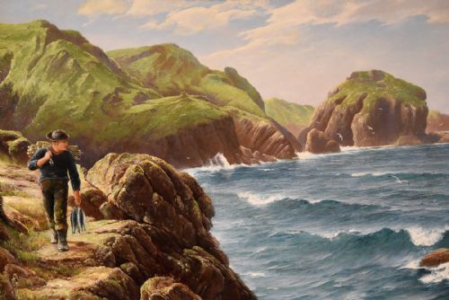 OIL PAINTING BY DAVID JAMES A CORNISH COASTAL VIEW - ADDITIONAL PHOTO 2