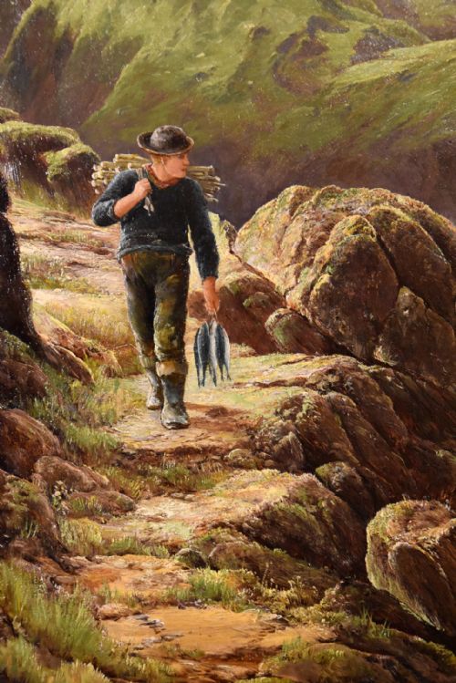 OIL PAINTING BY DAVID JAMES A CORNISH COASTAL VIEW - ADDITIONAL PHOTO 6