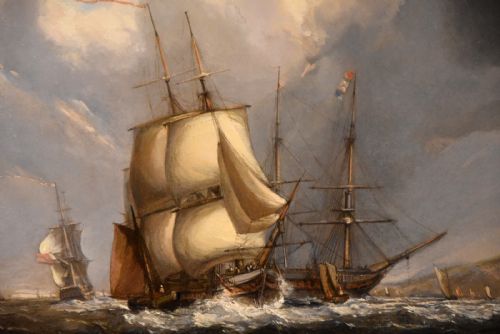 OIL PAINTING BY WILLIAM BROOME OF RAMSGATE COASTAL SHIPPING - ADDITIONAL PHOTO 2
