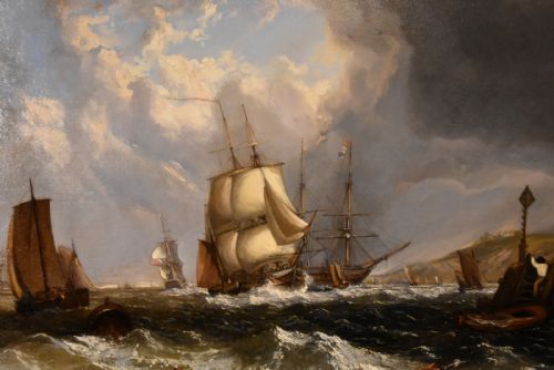 OIL PAINTING BY WILLIAM BROOME OF RAMSGATE COASTAL SHIPPING - ADDITIONAL PHOTO 4