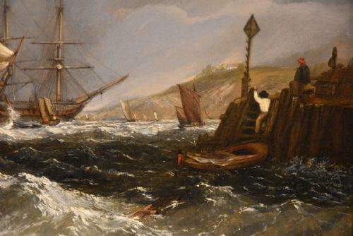 OIL PAINTING BY WILLIAM BROOME OF RAMSGATE COASTAL SHIPPING - ADDITIONAL PHOTO 5