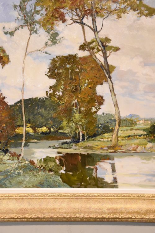 OIL PAINTING BY FRANCESCO PABLO DE BESPERATO A RIVER LANDSCAPE - ADDITIONAL PHOTO 4