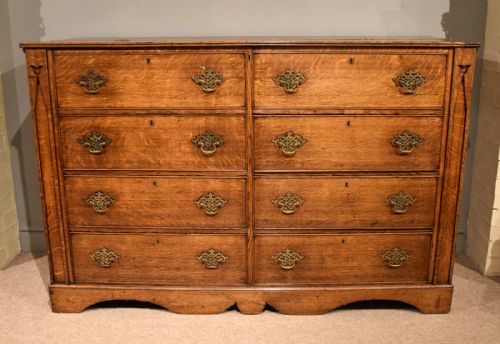 George III Golden Oak Double Chest of Drawers