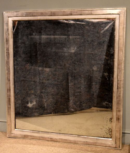 large french silver gilt mirror - CATEGORY: ANTIQUE MIRRORS - DATED 19TH CENTURY