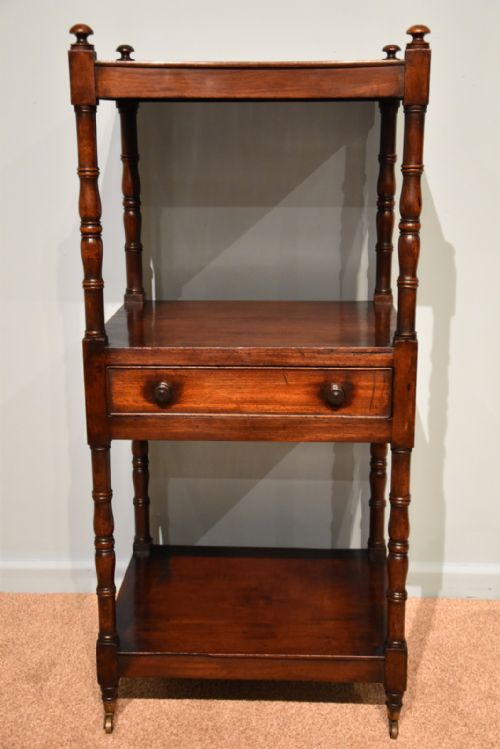 regency mahogany whatnot with drawer - CATEGORY: ANTIQUE FURNITURE - DATED 19TH CENTURY