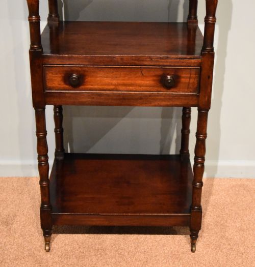 REGENCY MAHOGANY WHATNOT WITH DRAWER - ADDITIONAL PHOTO 1