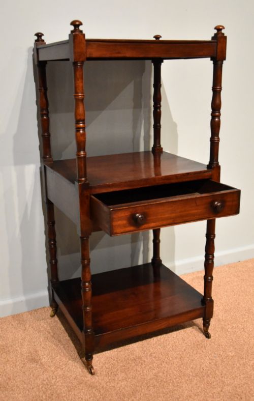 REGENCY MAHOGANY WHATNOT WITH DRAWER - ADDITIONAL PHOTO 3