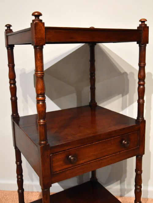 REGENCY MAHOGANY WHATNOT WITH DRAWER - ADDITIONAL PHOTO 4