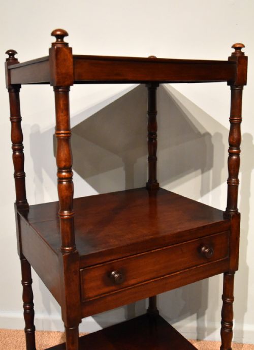 REGENCY MAHOGANY WHATNOT WITH DRAWER - ADDITIONAL PHOTO 5