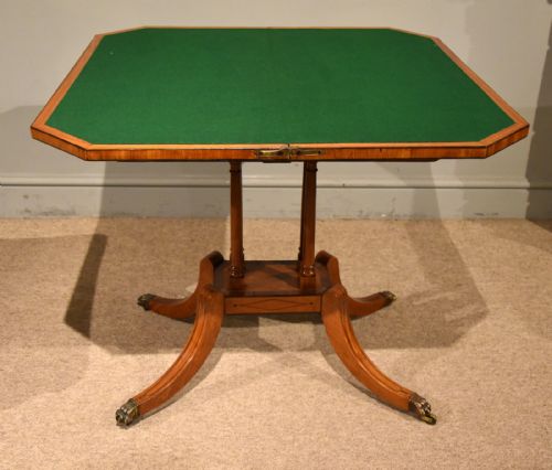 GEORGE III SATINWOOD ROSEWOOD AND EBONY INLAID CARD TABLE - ADDITIONAL PHOTO 4