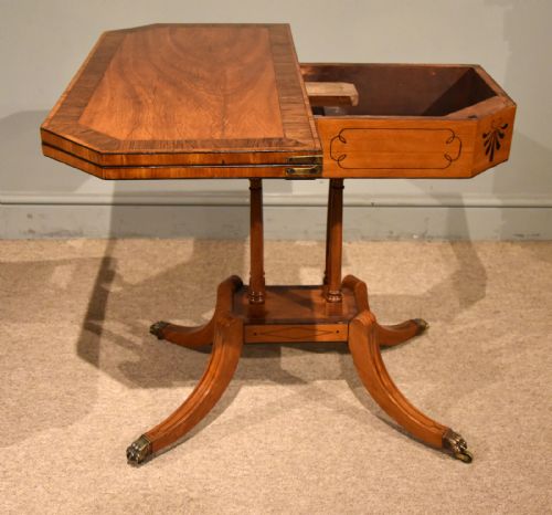 GEORGE III SATINWOOD ROSEWOOD AND EBONY INLAID CARD TABLE - ADDITIONAL PHOTO 5