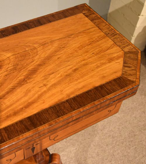 GEORGE III SATINWOOD ROSEWOOD AND EBONY INLAID CARD TABLE - ADDITIONAL PHOTO 7