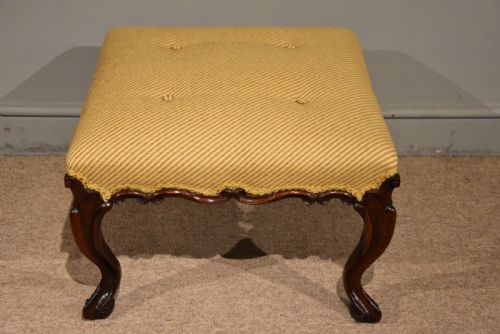 VICTORIAN CARVED ROSEWOOD ENGLISH STOOL - ADDITIONAL PHOTO 1