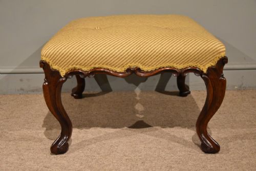 VICTORIAN CARVED ROSEWOOD ENGLISH STOOL - ADDITIONAL PHOTO 3