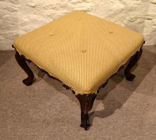VICTORIAN CARVED ROSEWOOD ENGLISH STOOL - ADDITIONAL PHOTO 5