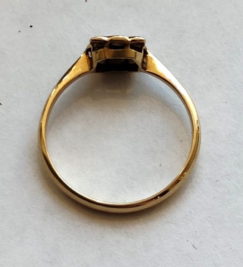 18CT GOLD PLATINUM ART DECO SAPPHIRE AND DIAMOND RING SIZE M5 - ADDITIONAL PHOTO 12