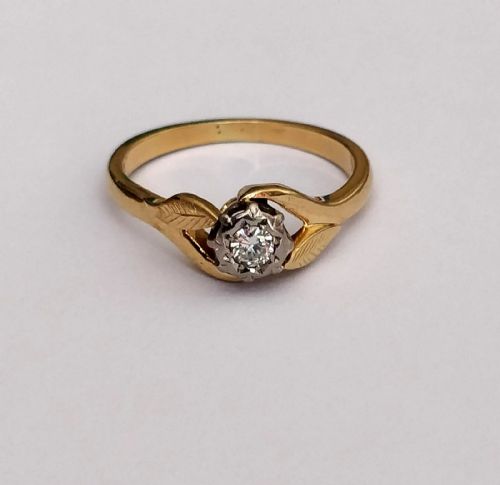 MID 20TH CENTURY 18CT GOLD DIAMOND ENGAGEMENT SOLITAIRE RING SIZE O - ADDITIONAL PHOTO 8