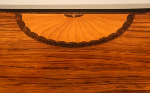 19TH CENTURY KINGWOOD AND SATINWOOD DEMILUNE CARD TABLE - ADDITIONAL PHOTO 4