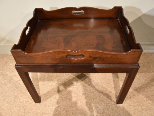 MID 18TH CENTURY MAHOGANY TRAY ON STAND - ADDITIONAL PHOTO 3