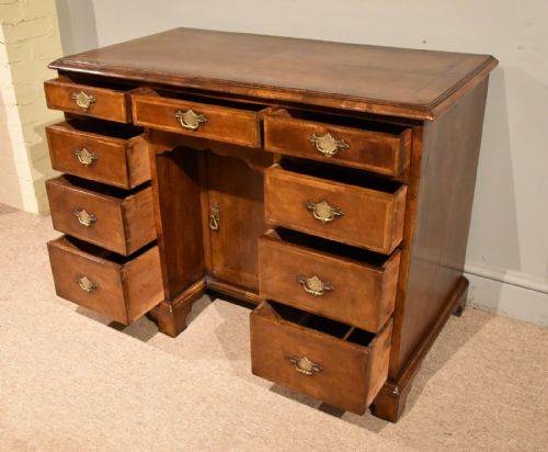 QUEEN ANNE STYLE WALNUT KNEEHOLE DESK - ADDITIONAL PHOTO 2