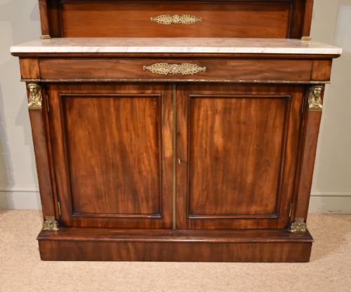 19TH CENTRUY MARBLE TOP MAHOGANY CHIFFONIER SIDEBOARD - ADDITIONAL PHOTO 5