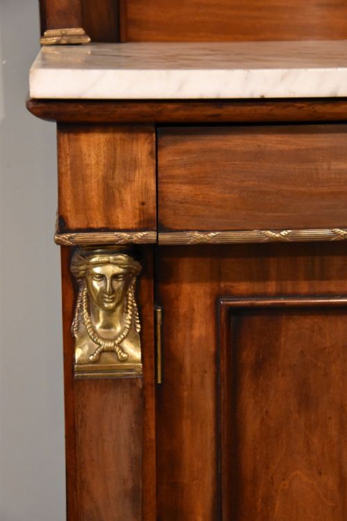 19TH CENTRUY MARBLE TOP MAHOGANY CHIFFONIER SIDEBOARD - ADDITIONAL PHOTO 1