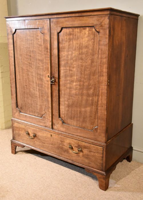 MID 18TH CENTURY MAHOGANY LINEN PRESS - ADDITIONAL PHOTO 6