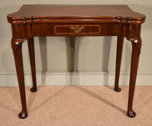 early 18th century inlaid pad foot card table - CATEGORY: ANTIQUE TABLES - DATED 18TH CENTURY