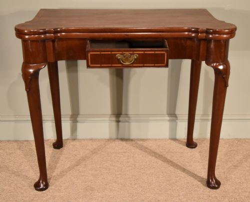 EARLY 18TH CENTURY INLAID PAD FOOT CARD TABLE - ADDITIONAL PHOTO 1