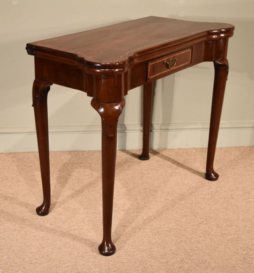 EARLY 18TH CENTURY INLAID PAD FOOT CARD TABLE - ADDITIONAL PHOTO 2