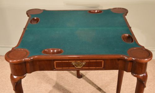 EARLY 18TH CENTURY INLAID PAD FOOT CARD TABLE - ADDITIONAL PHOTO 4