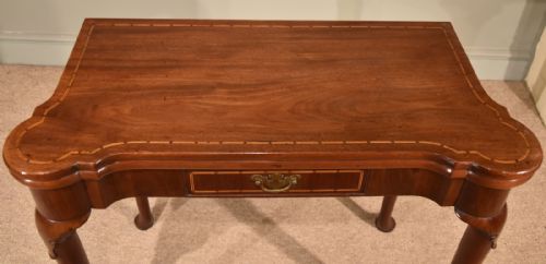 EARLY 18TH CENTURY INLAID PAD FOOT CARD TABLE - ADDITIONAL PHOTO 5