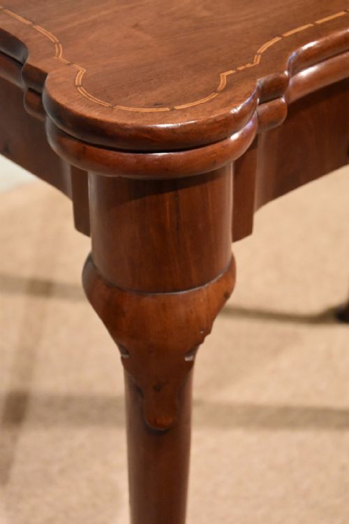 EARLY 18TH CENTURY INLAID PAD FOOT CARD TABLE - ADDITIONAL PHOTO 6