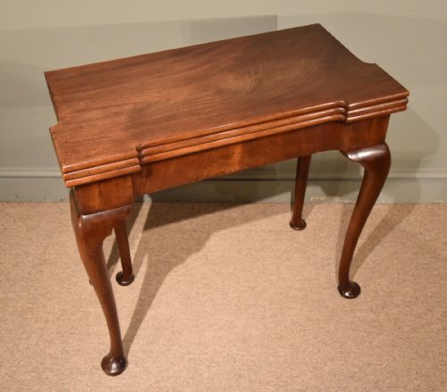 GEORGE III MAHOGANY TRIPLE TOP CARD TABLE GAMES TABLE - ADDITIONAL PHOTO 1