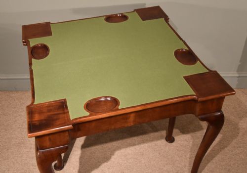 GEORGE III MAHOGANY TRIPLE TOP CARD TABLE GAMES TABLE - ADDITIONAL PHOTO 3