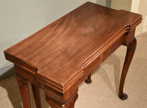 GEORGE III MAHOGANY TRIPLE TOP CARD TABLE GAMES TABLE - ADDITIONAL PHOTO 6