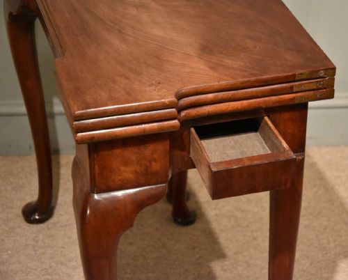 GEORGE III MAHOGANY TRIPLE TOP CARD TABLE GAMES TABLE - ADDITIONAL PHOTO 7