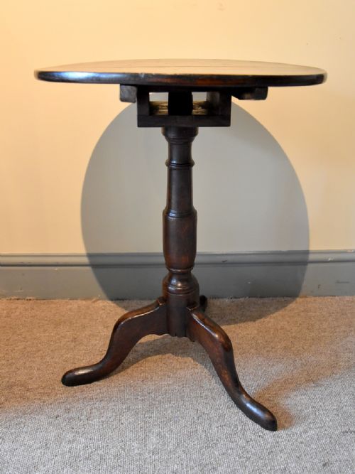 GEORGE III OAK TILTING LAMP WINE TABLE - ADDITIONAL PHOTO 2