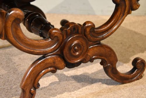 ELEGANT WILLIAM IV ROSEWOOD CARVED LARGE STOOL - ADDITIONAL PHOTO 1
