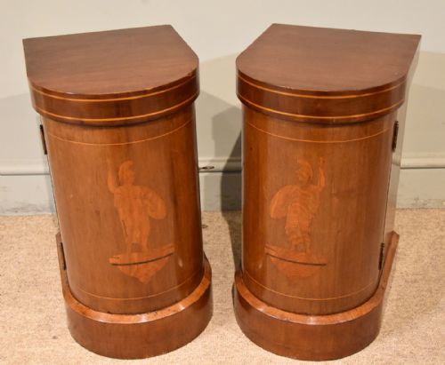 edwardian mahogany bowfronted bedside cabinets - CATEGORY: ANTIQUE CUPBOARDS - DATED EDWARDIAN