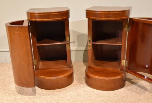 EDWARDIAN MAHOGANY BOWFRONTED BEDSIDE CABINETS - ADDITIONAL PHOTO 1