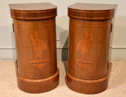 EDWARDIAN MAHOGANY BOWFRONTED BEDSIDE CABINETS - ADDITIONAL PHOTO 3